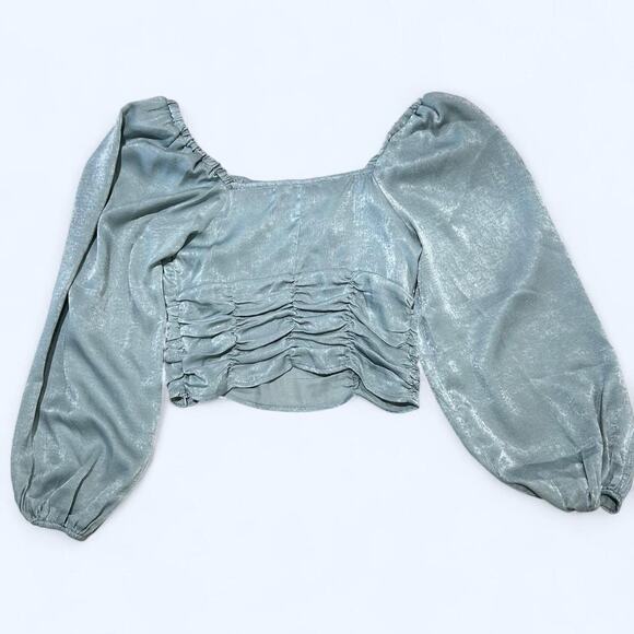 Blue metallic cottagecore top - Picture 2 of 5